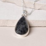Genuine Labradorite Teardrop Pendant Necklace - Image 9