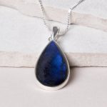 Genuine Labradorite Teardrop Pendant Necklace - Image 14