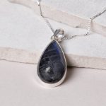 Genuine Labradorite Teardrop Pendant Necklace - Image 4