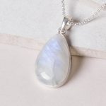 Rainbow Moonstone Teardrop Pendant Necklace - Image 7