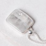 Rainbow Moonstone Square Pendant Necklace - Image 8