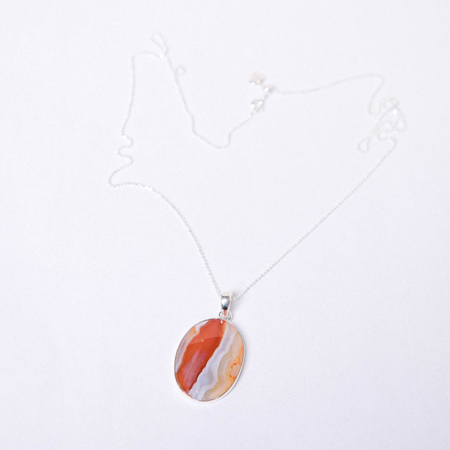 TR-BAG-1-13-RJ-1 Carnelian Banded Agate Oval Pendant Necklace - Image 12