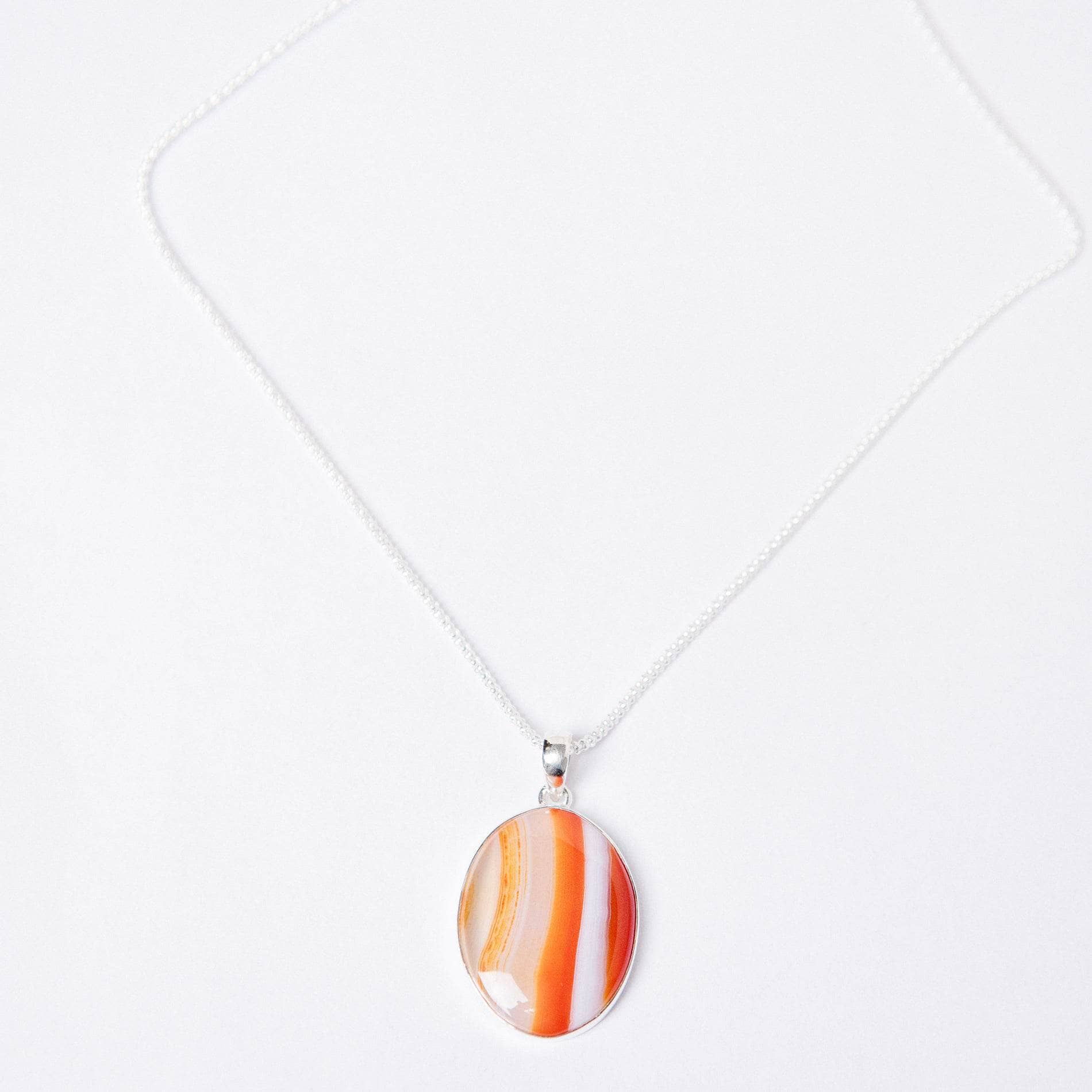 TR-BAG-1-26-RJ-3 Carnelian Banded Agate Oval Pendant Necklace - Image 21