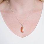 Carnelian Banded Agate Oval Pendant Necklace - Image 4