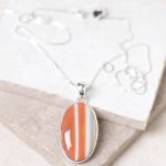 Carnelian Banded Agate Oval Pendant Necklace - Image 5