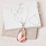 Carnelian Banded Agate Teardrop Pendant Necklace - Image 18