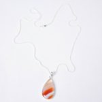 Carnelian Banded Agate Teardrop Pendant Necklace - Image 16