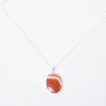 Carnelian Banded Agate Oval Pendant Necklace - Image 7