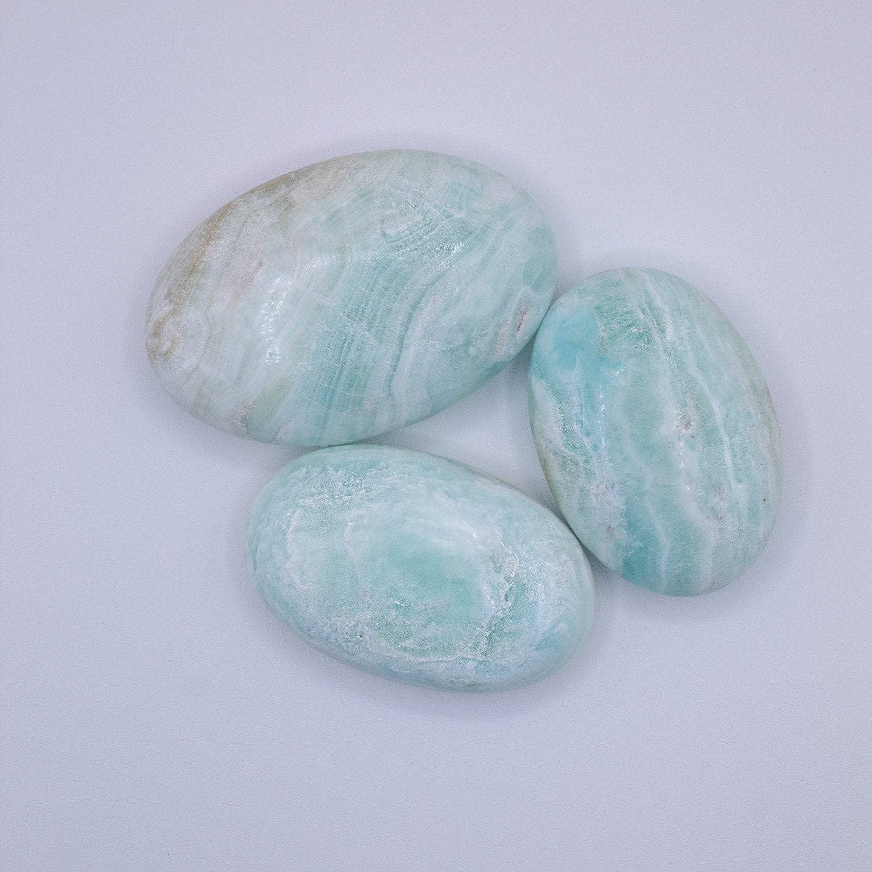TR-BCAL-PALM-QE-L-1 Blue Caribbean Calcite Palm Stones-AAA Premium Quality - Image 10