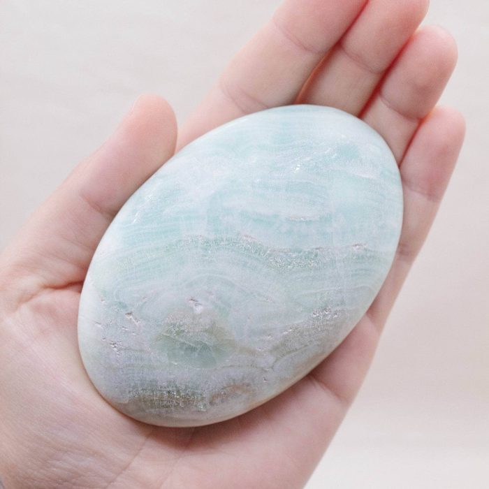 Blue Caribbean Calcite Palm Stones-AAA Premium Quality - Image 11