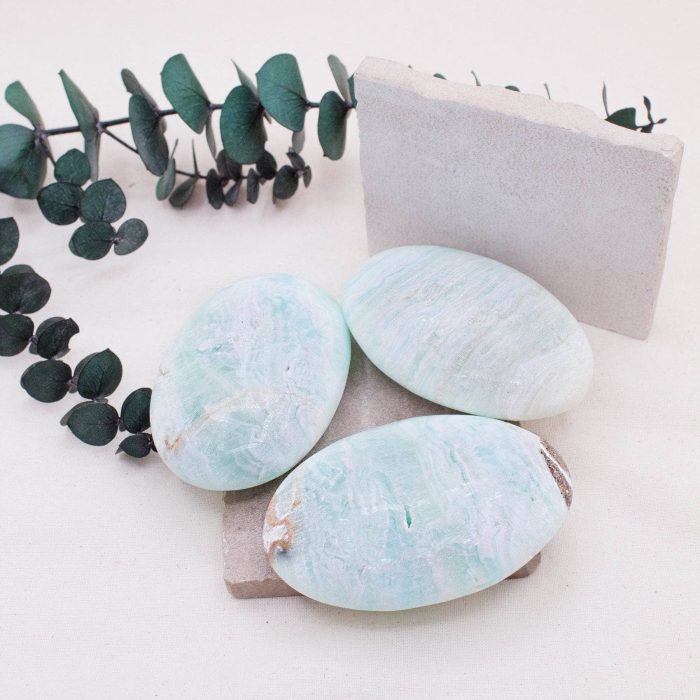 Blue Caribbean Calcite Palm Stones-AAA Premium Quality - Image 5