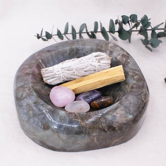 Genuine Labradorite Blue Flame Bowl - 1 of a Kind - Image 5