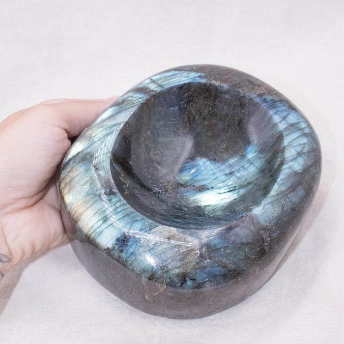 Genuine Labradorite Blue Flame Bowl - 1 of a Kind - Image 10