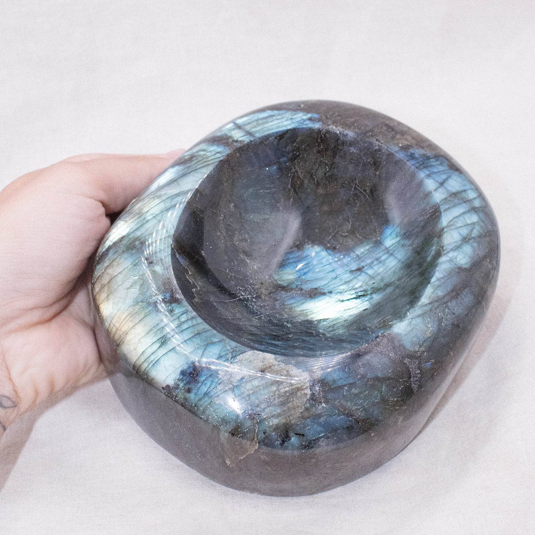 TR-BOWL-LAB-MI-3-1 Genuine Labradorite Blue Flame Bowl - 1 of a Kind - Image 10