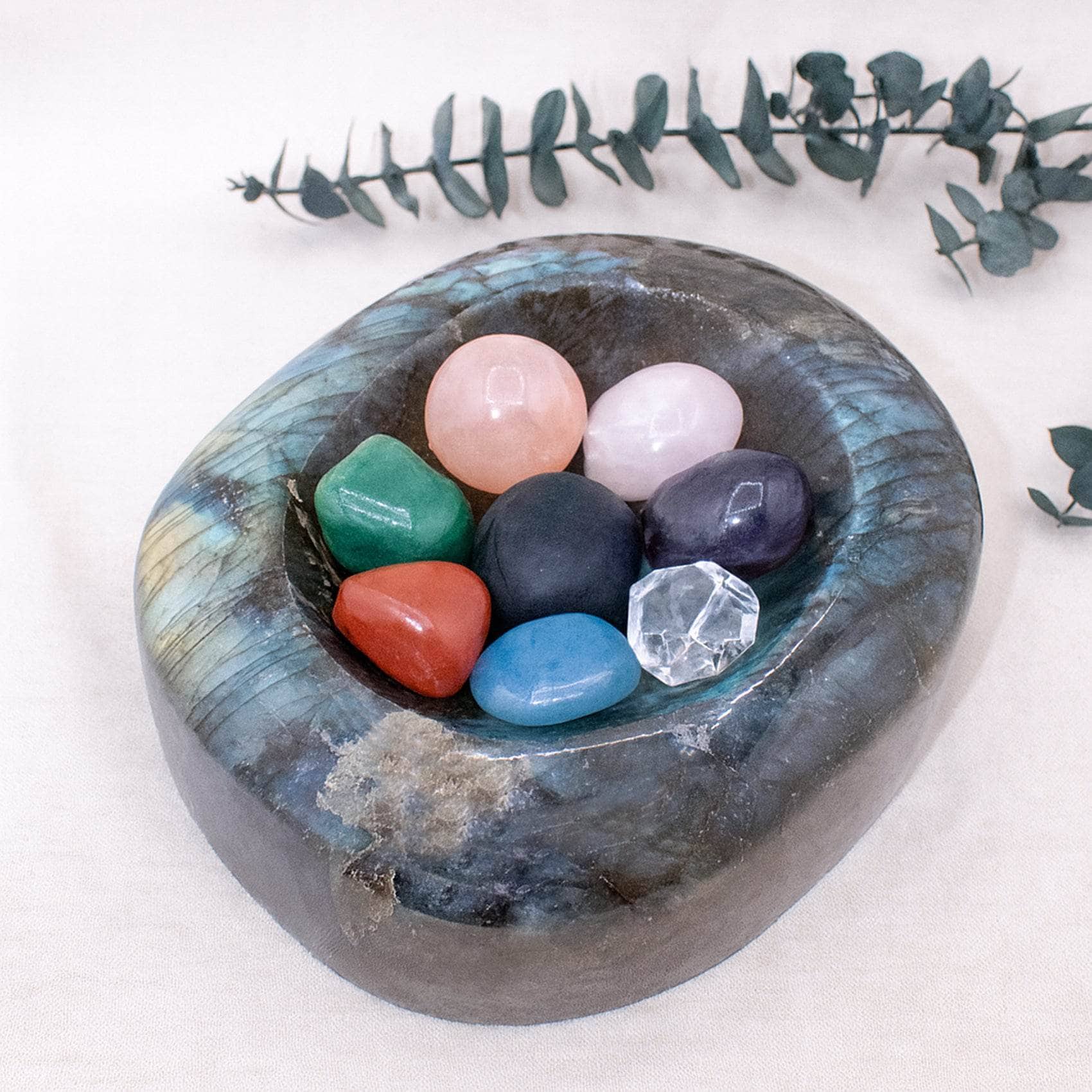 TR-BOWL-LAB-MI-3-3 Genuine Labradorite Blue Flame Bowl - 1 of a Kind - Image 8