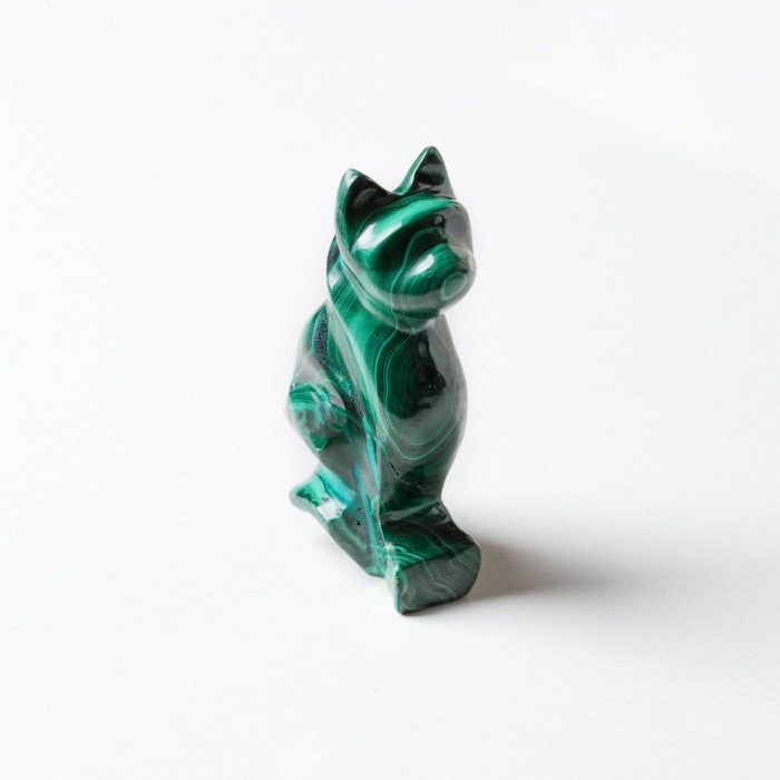 Genuine Malachite Cats - Hand Carved - 1 of a Kind - Image 8