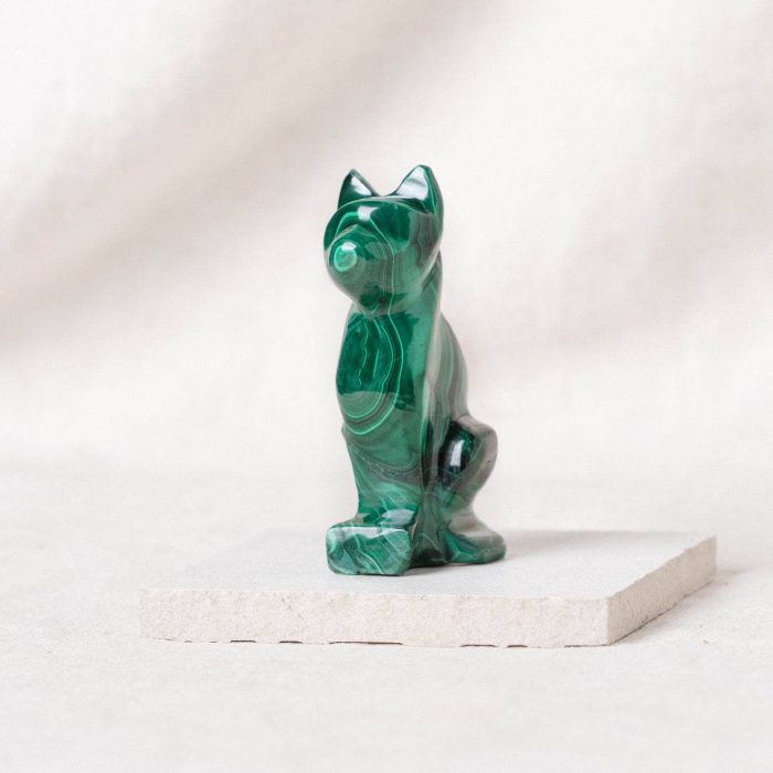 Genuine Malachite Cats - Hand Carved - 1 of a Kind - Image 7