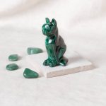 Genuine Malachite Cats - Hand Carved - 1 of a Kind - Image 9