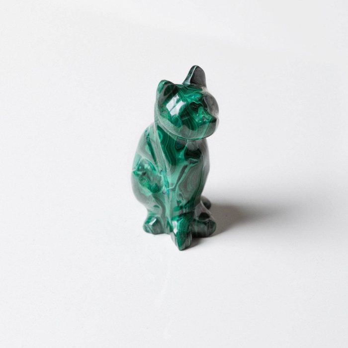 Genuine Malachite Cats - Hand Carved - 1 of a Kind - Image 12