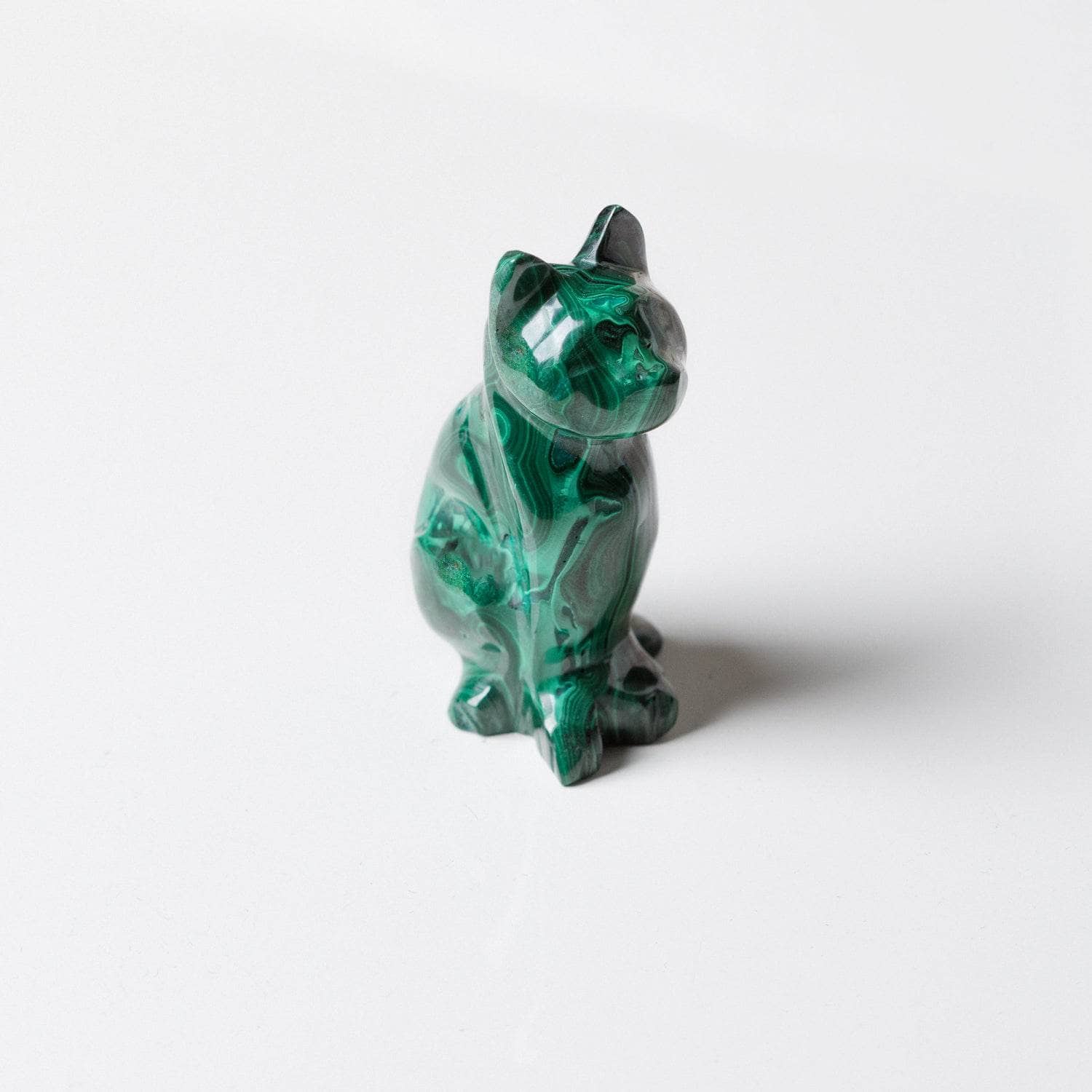 TR-CAT-mal-QE-3-4 Genuine Malachite Cats - Hand Carved - 1 of a Kind - Image 12