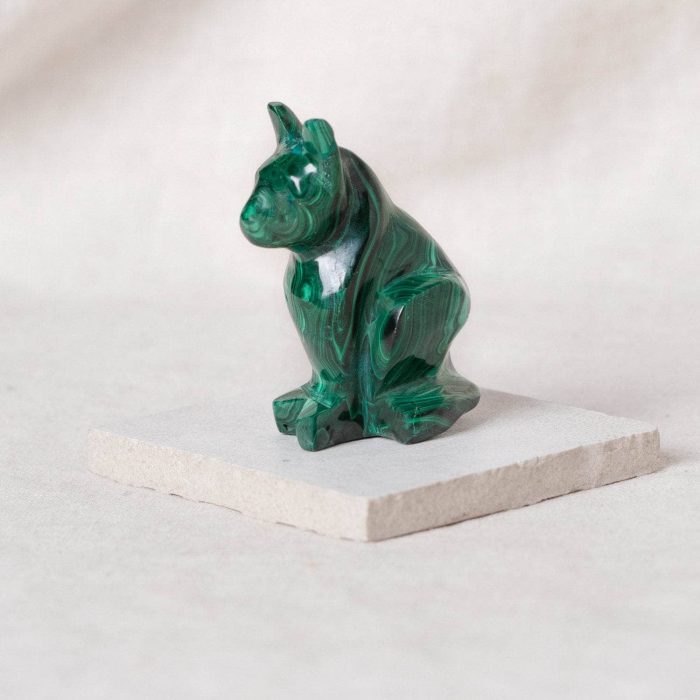 Genuine Malachite Cats - Hand Carved - 1 of a Kind - Image 15