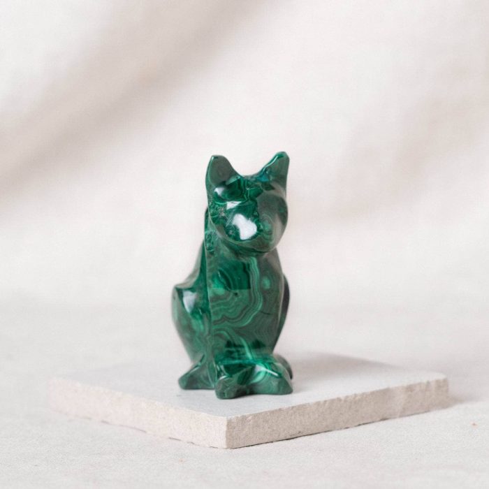 Genuine Malachite Cats - Hand Carved - 1 of a Kind - Image 13