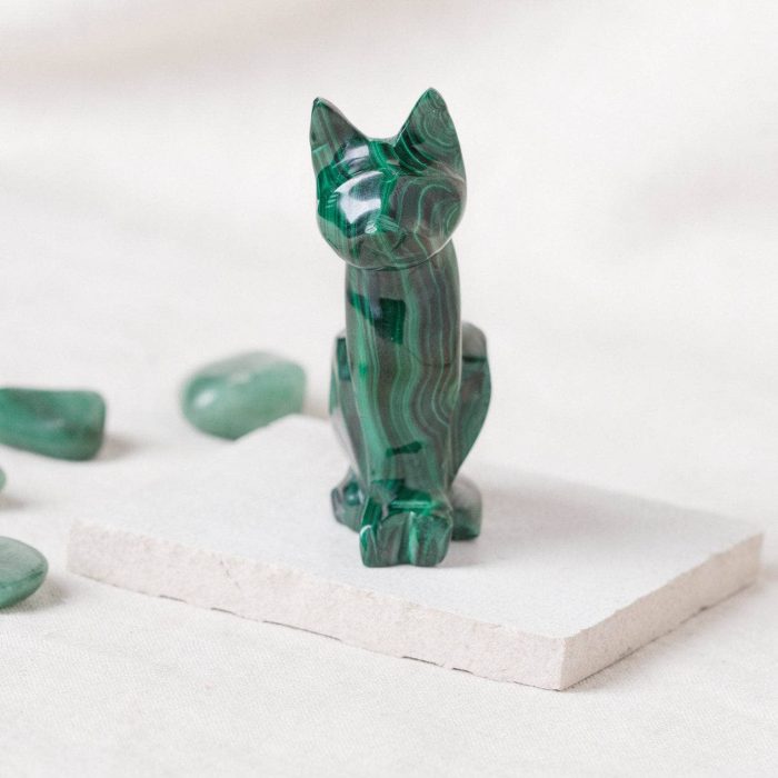 Genuine Malachite Cats - Hand Carved - 1 of a Kind - Image 17