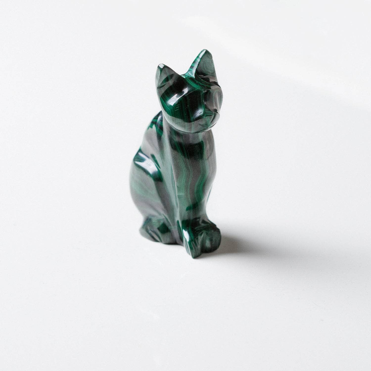TR-CAT-mal-QE-5-4 Genuine Malachite Cats - Hand Carved - 1 of a Kind - Image 20