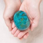 Rare Peruvian Chrysocolla Palm Stone - Image 15