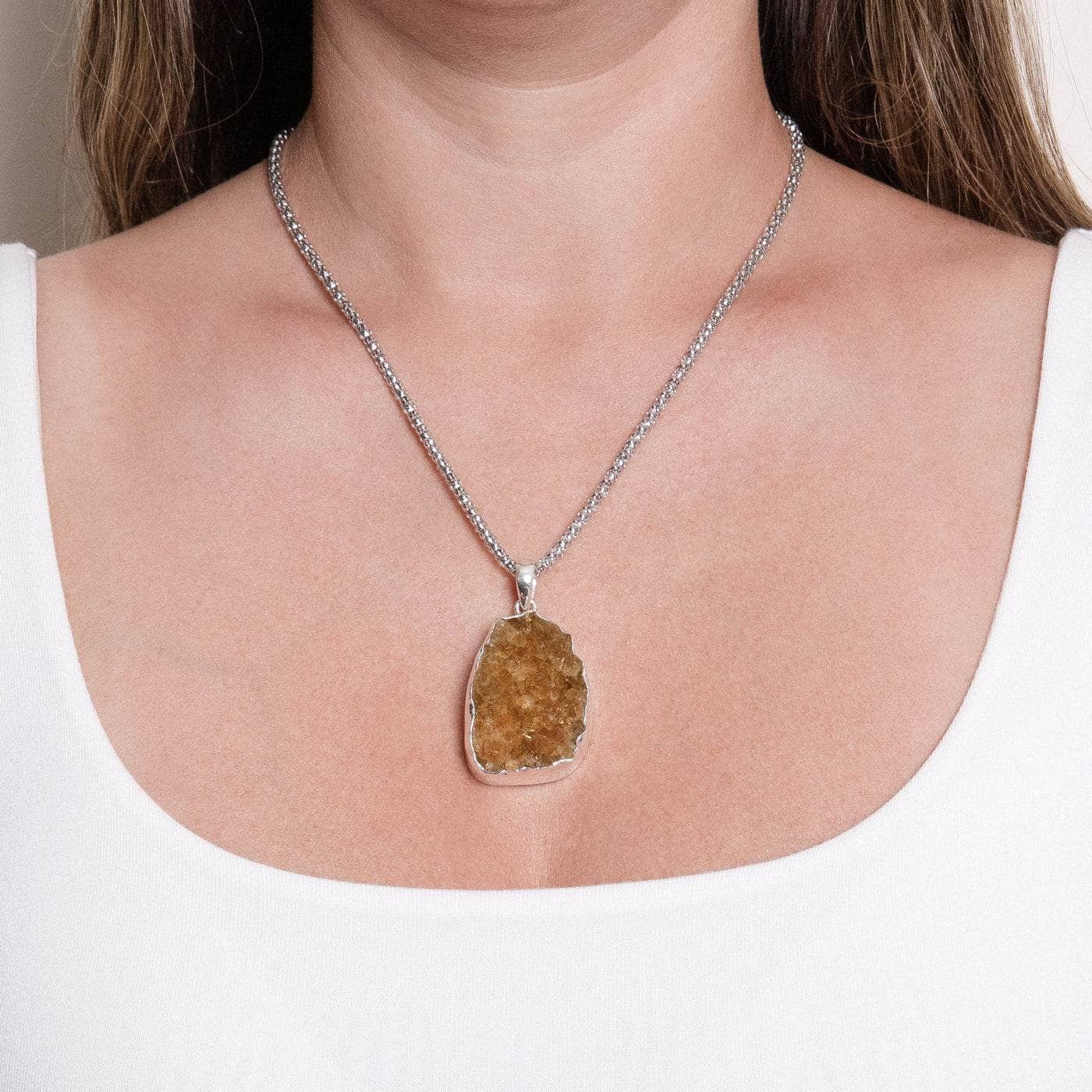 TR-CTD-1-48 Citrine Druzy Pendant Necklace - Image 11