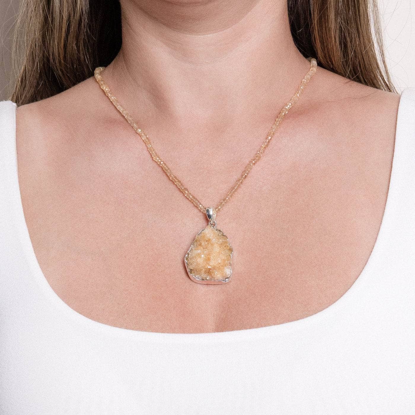 TR-CTD-1-64 Citrine Druzy Pendant Necklace - Image 7