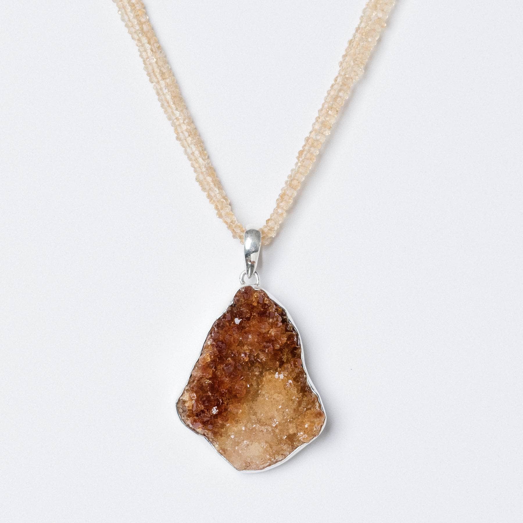 TR-CTD-3 Citrine Druzy Pendant Necklace - Image 3