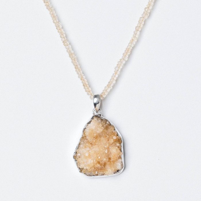 Citrine Druzy Pendant Necklace - Image 8