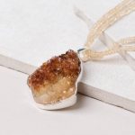 Citrine Druzy Pendant Necklace - Image 4