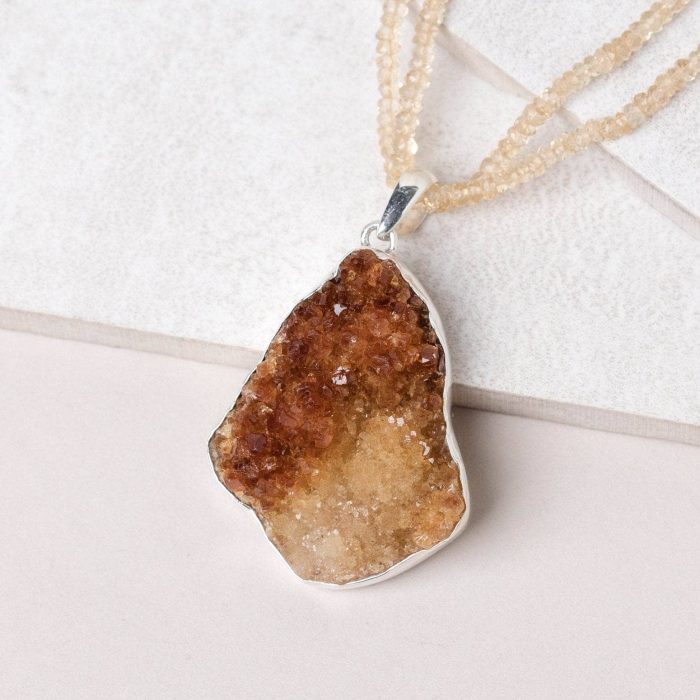 Citrine Druzy Pendant Necklace - Image 2