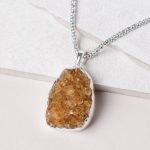 Citrine Druzy Pendant Necklace - Image 13
