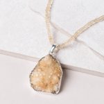 Citrine Druzy Pendant Necklace - Image 6