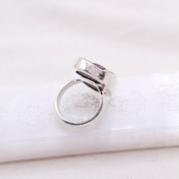 Rare Eudialyte Druzy Oval Adjustable Ring - Image 7