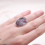Rare Eudialyte Druzy Oval Adjustable Ring - Image 6