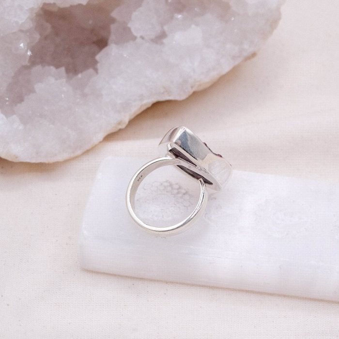 Rare Eudialyte Druzy Adjustable Teardrop Ring - Image 3