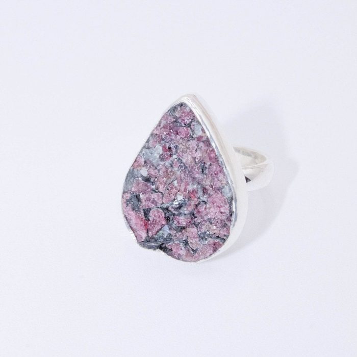Rare Eudialyte Druzy Adjustable Teardrop Ring - Image 4