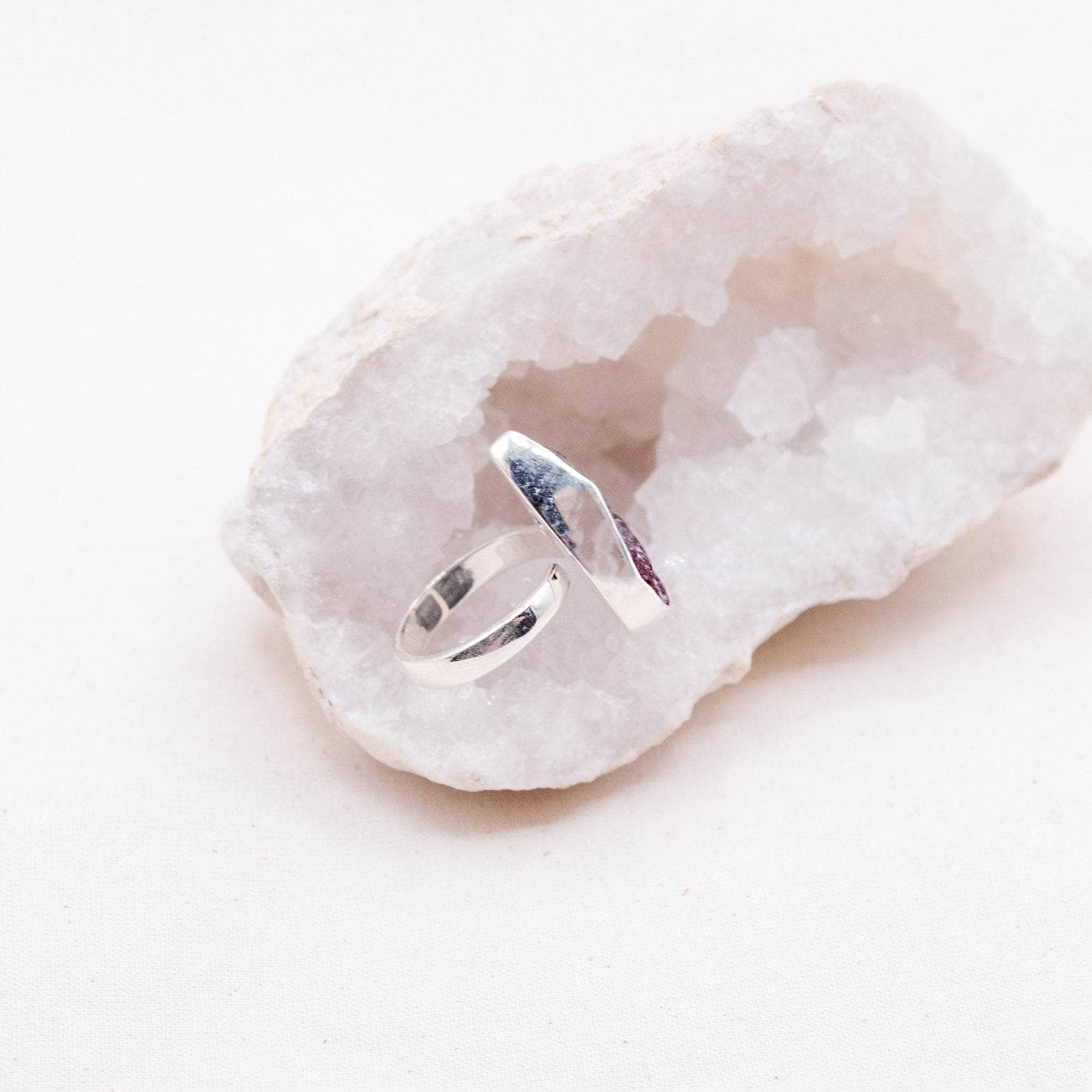 TR-EUD-2-42-RJ-2 Rare Eudialyte Druzy Adjustable Teardrop Ring - Image 11