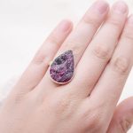 Rare Eudialyte Druzy Adjustable Teardrop Ring - Image 10