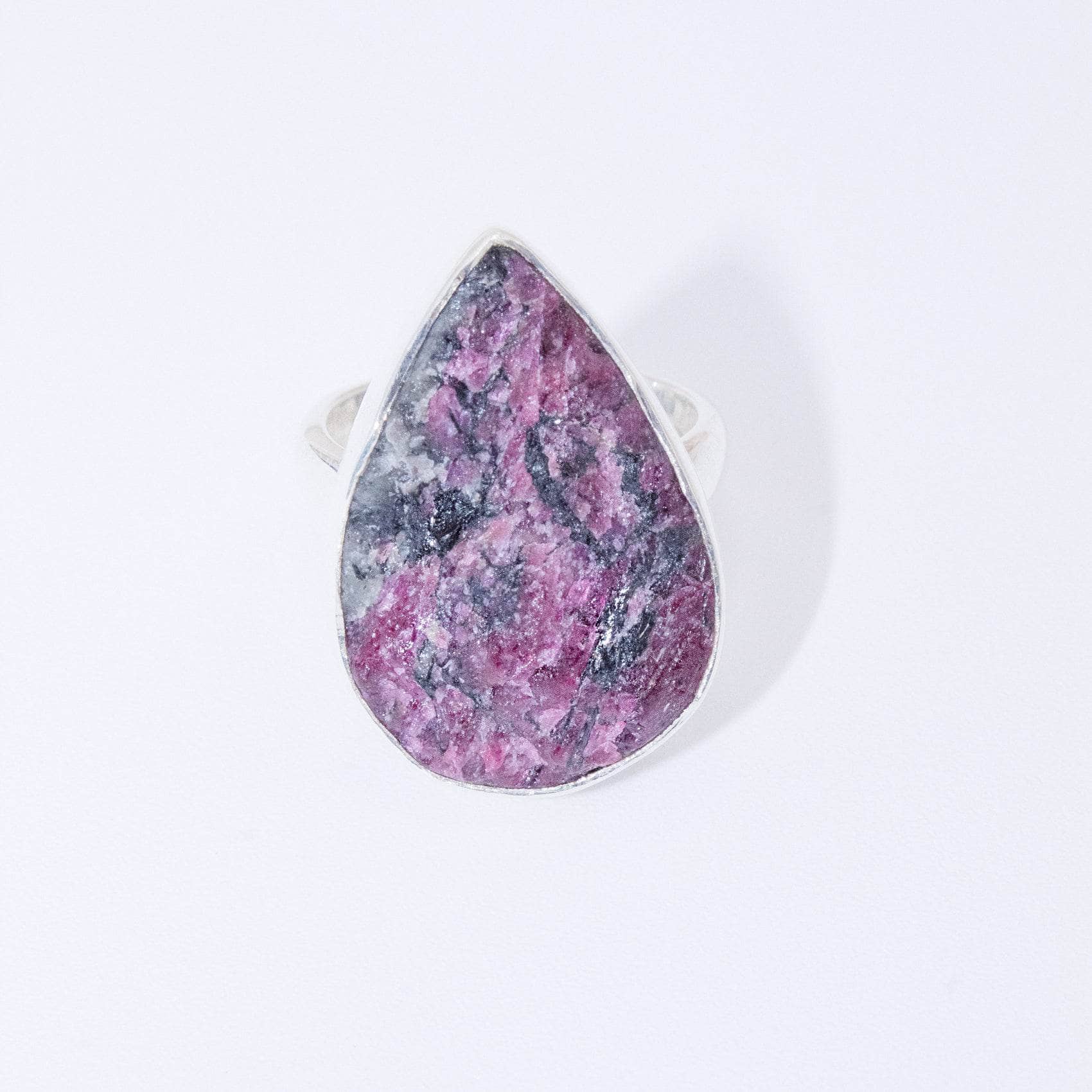 TR-EUD-2-42-RJ Rare Eudialyte Druzy Adjustable Teardrop Ring - Image 12