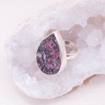 Rare Eudialyte Druzy Adjustable Teardrop Ring - Image 13