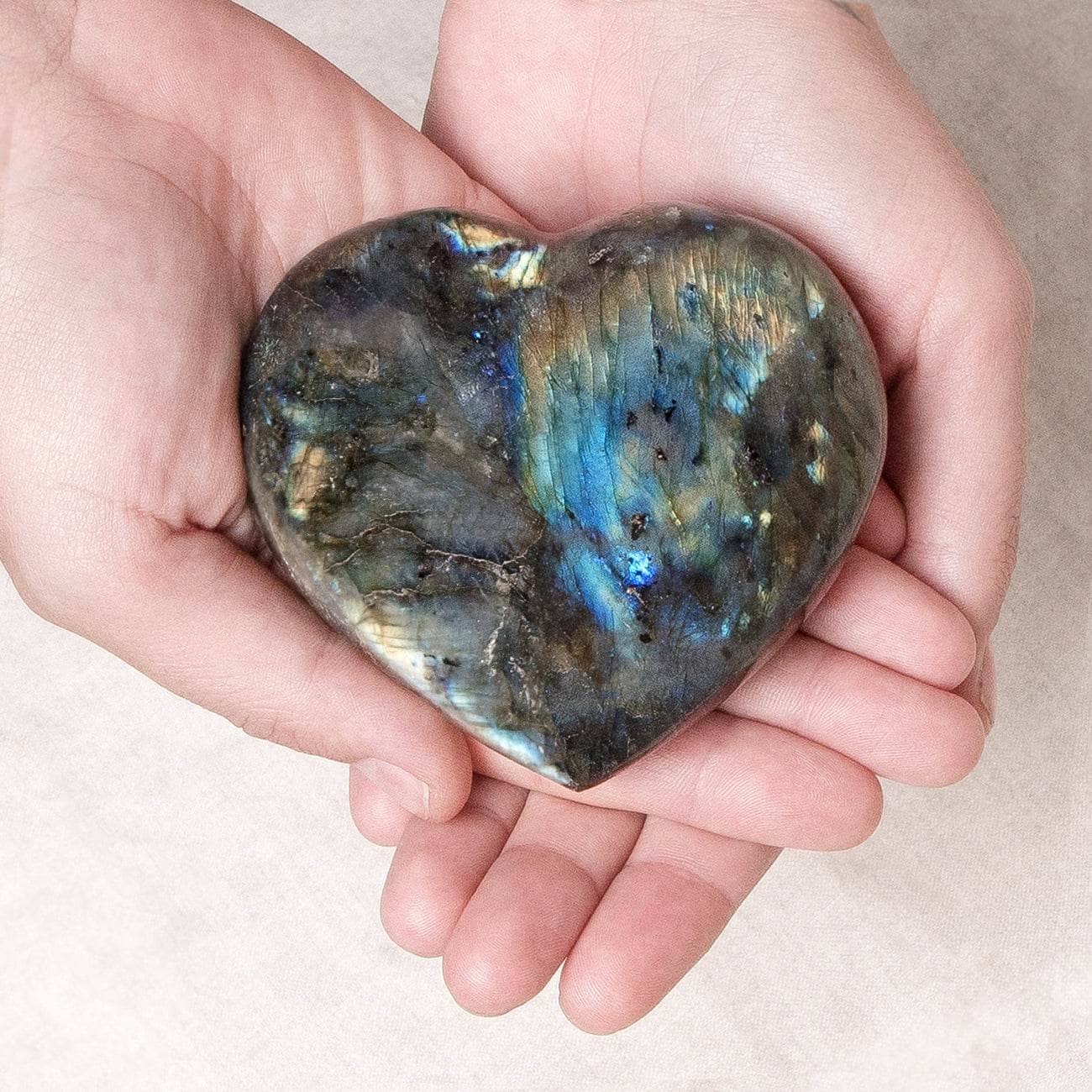 TR-FFH-LAB-ml-L Labradorite Blue Flame Hearts - AAA Premium Quality - Image 7