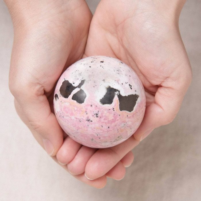 Peruvian Rhodonite Sphere with Tripod - AAA Premium Quality - Image 4