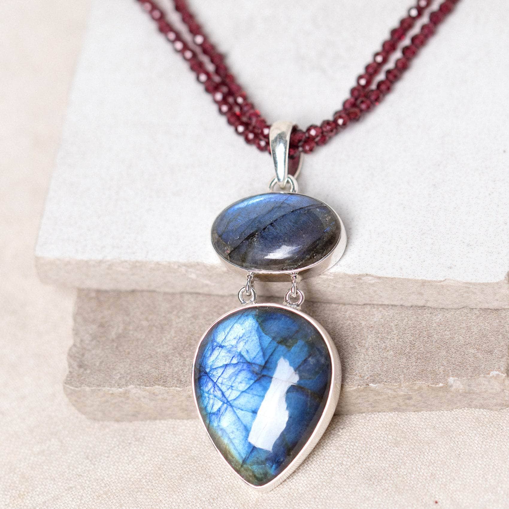 TR-LBD-1-203-RJ-3 Handmade Labradorite Pendant Necklace - Image 2
