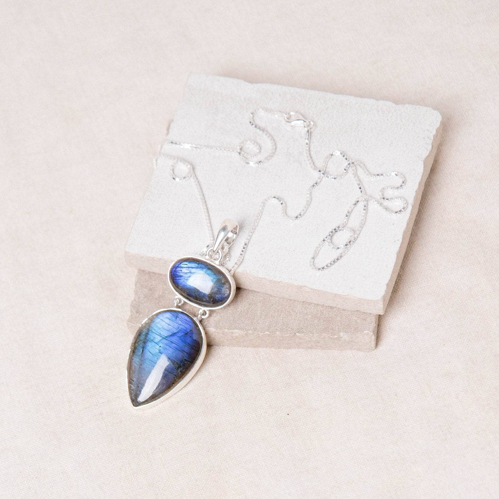 TR-LBD-1-208-RJ-1 Handmade Labradorite Pendant Necklace - Image 7