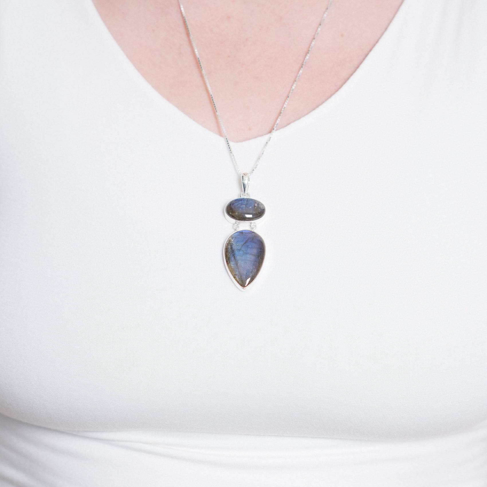TR-LBD-1-208-RJ Handmade Labradorite Pendant Necklace - Image 5